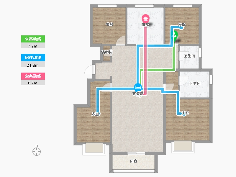 辽宁省-铁岭市-金城·山水源著-112.35-户型库-动静线