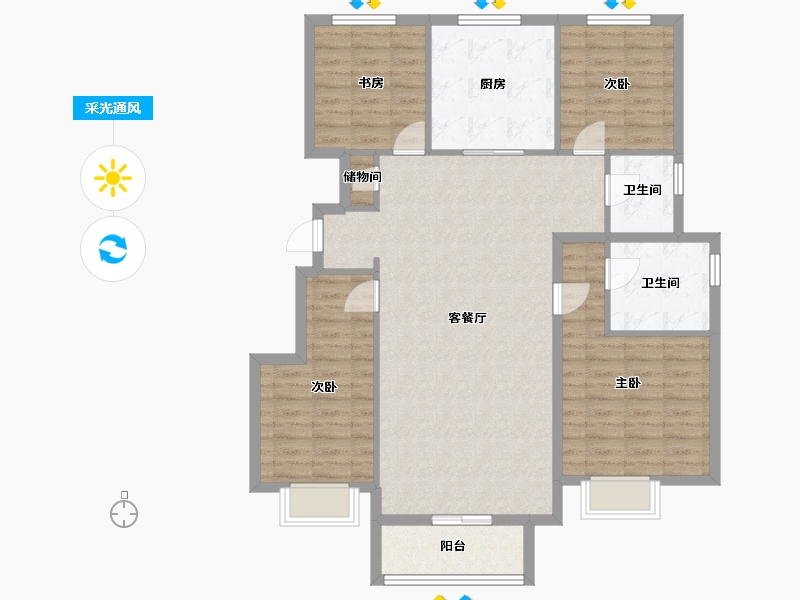 辽宁省-铁岭市-金城·山水源著-112.35-户型库-采光通风