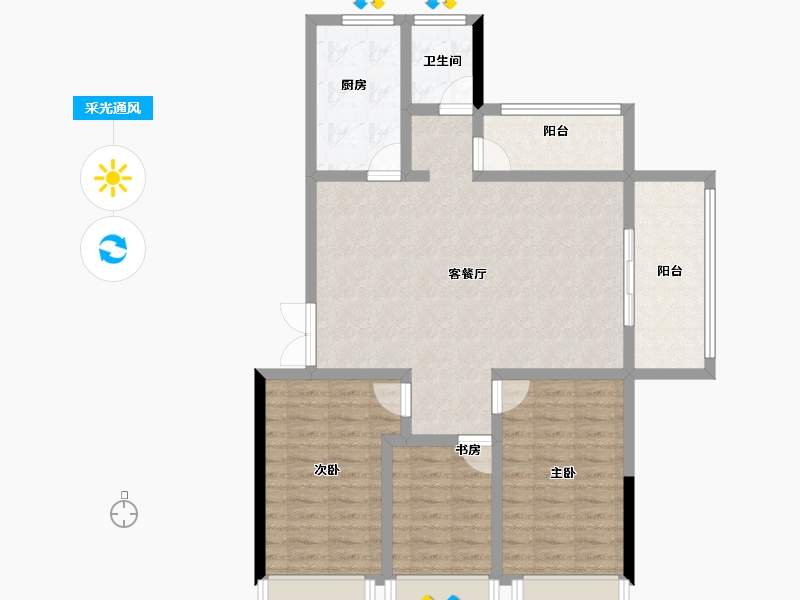 安徽省-宣城市-金銮御林河畔-94.51-户型库-采光通风