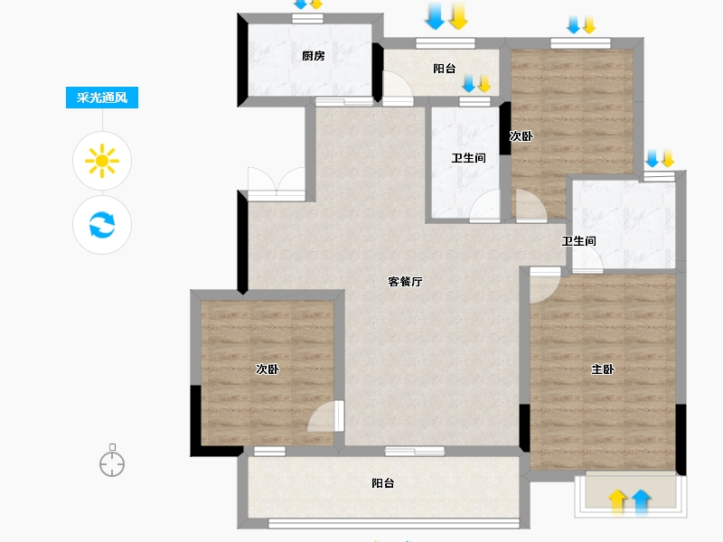 河南省-许昌市-中梁西都府-96.00-户型库-采光通风