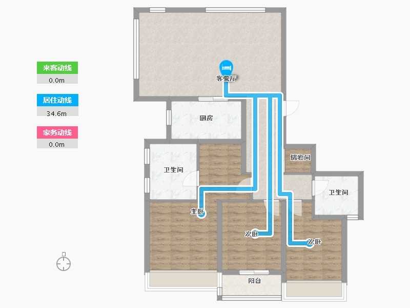 浙江省-温州市-万科翡翠心湖.-107.19-户型库-动静线