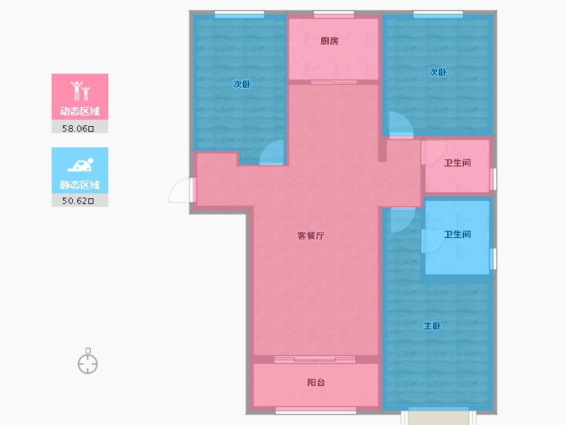 河北省-邢台市-新华里188号-97.69-户型库-动静分区