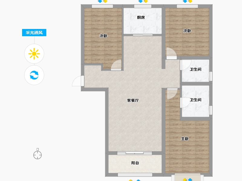 河北省-邢台市-新华里188号-97.69-户型库-采光通风