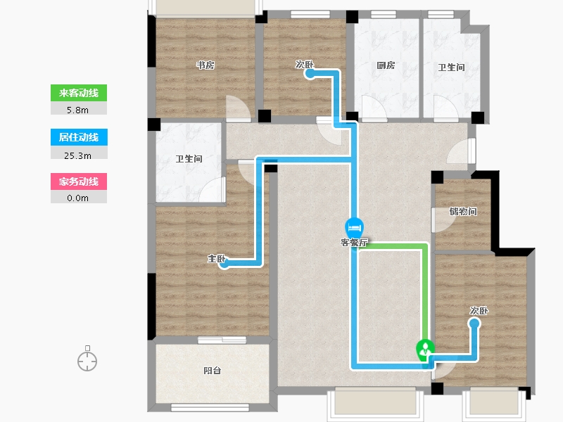 浙江省-杭州市-万科城市之光-115.00-户型库-动静线