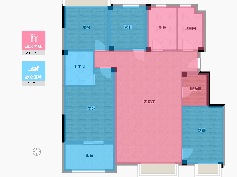 浙江省-杭州市-万科城市之光-115.00-户型库-动静分区