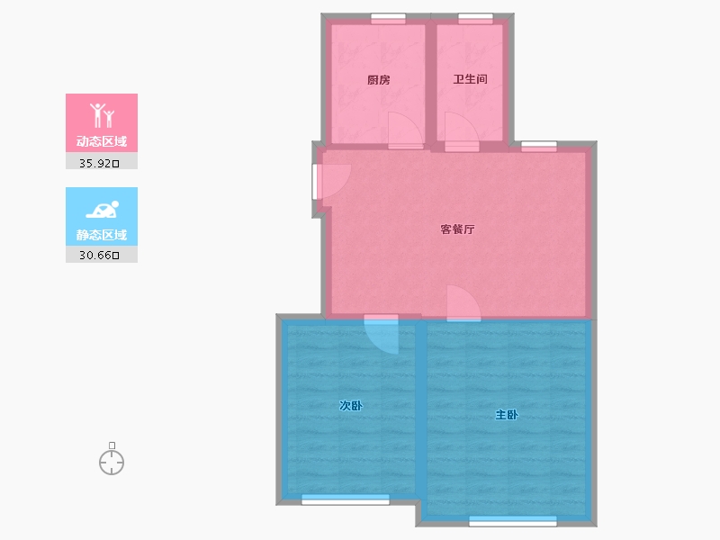 浙江省-宁波市-锦绣曙光-60.70-户型库-动静分区