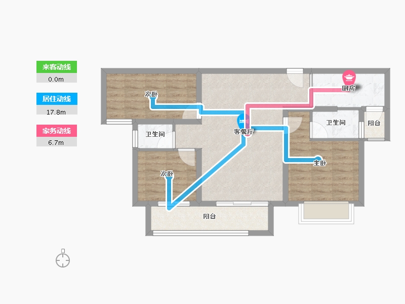 湖北省-襄阳市-君山水岸-72.39-户型库-动静线