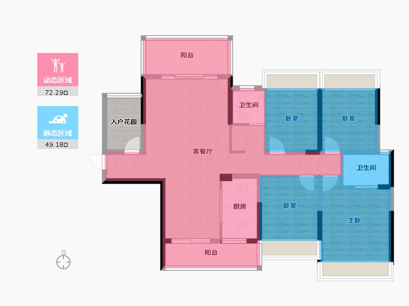 湖南省-郴州市-中港瓏熙府-113.33-户型库-动静分区