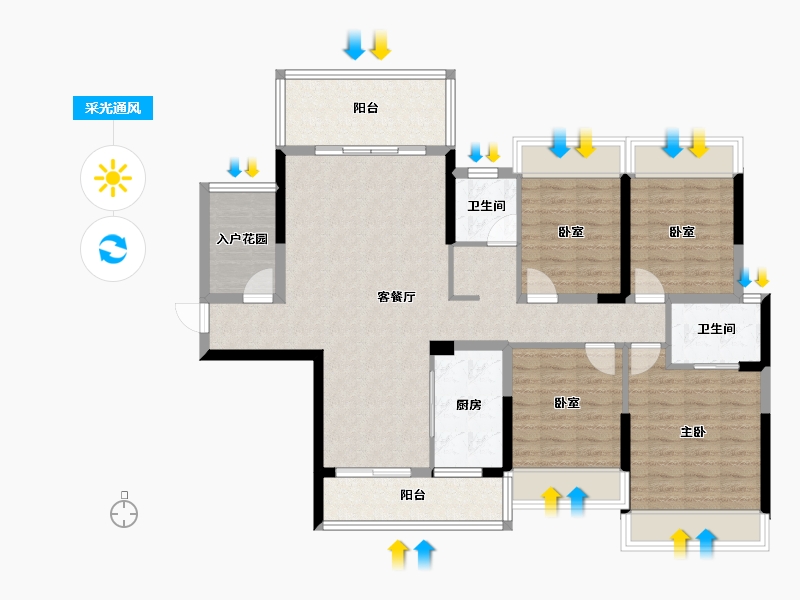 湖南省-郴州市-中港瓏熙府-113.33-户型库-采光通风