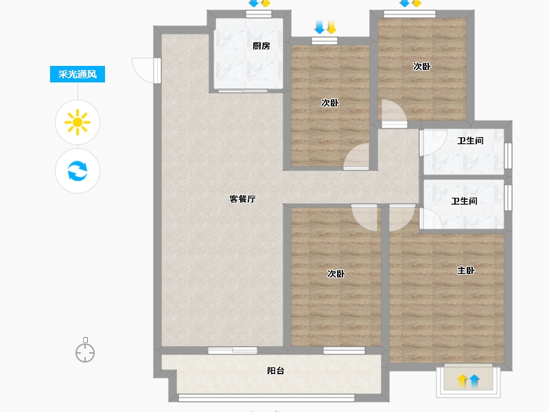 河南省-许昌市-中梁西都府-108.00-户型库-采光通风