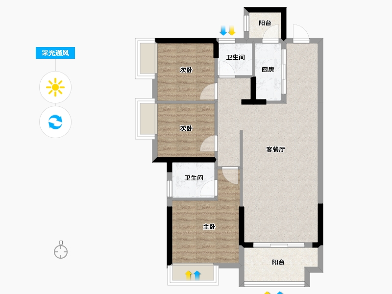 江西省-赣州市-城发，东山之冠-103.00-户型库-采光通风