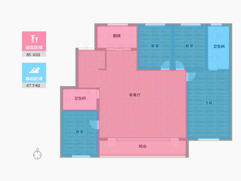 辽宁省-盘锦市-盘锦万科城·如园-138.93-户型库-动静分区