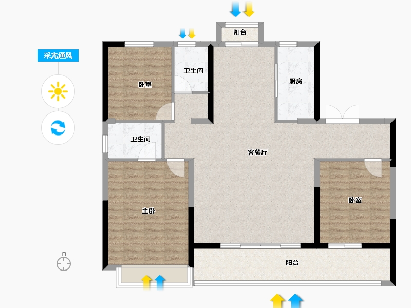 浙江省-温州市-天樾玺-126.40-户型库-采光通风