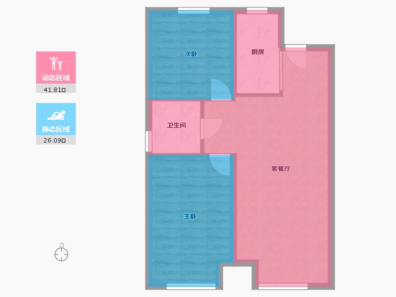 辽宁省-沈阳市-首开·如院-68.00-户型库-动静分区