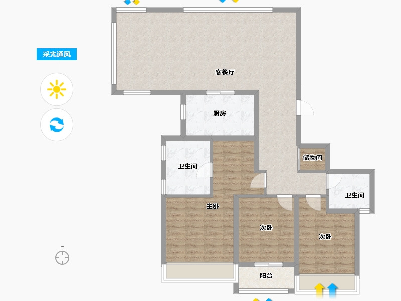 浙江省-温州市-万科翡翠心湖.-114.40-户型库-采光通风