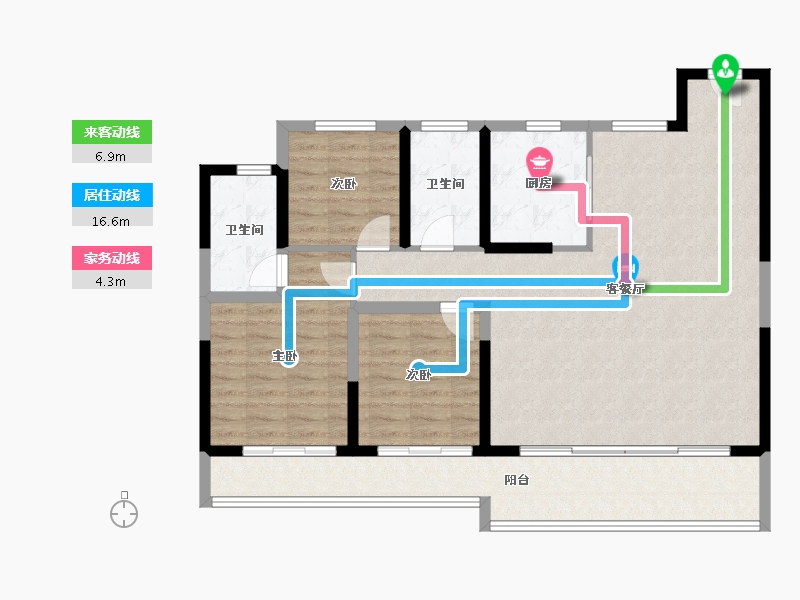 浙江省-温州市-西塘未来社区-110.73-户型库-动静线