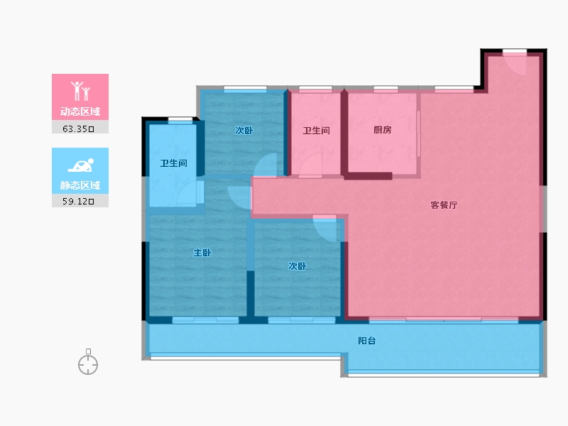 浙江省-温州市-西塘未来社区-110.73-户型库-动静分区