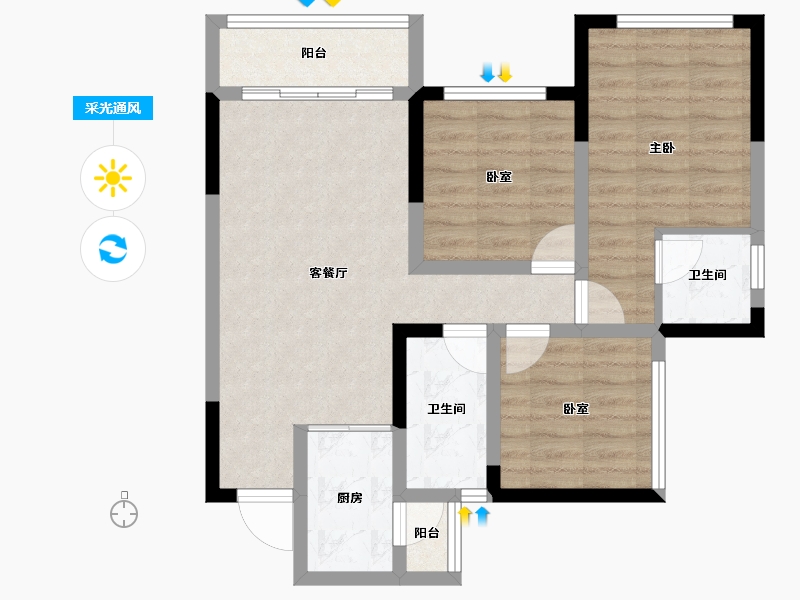 四川省-眉山市-学府壹号-70.02-户型库-采光通风