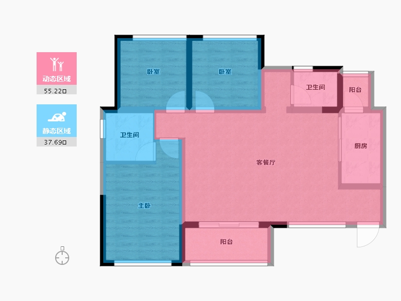 四川省-眉山市-学府壹号-82.62-户型库-动静分区