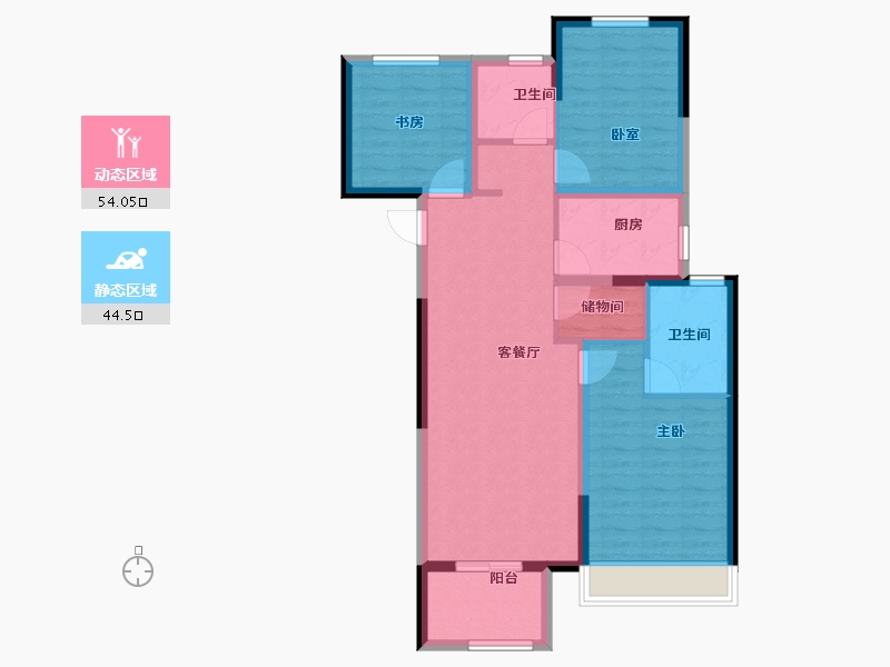 河南省-许昌市-当代宏安满堂悦-88.00-户型库-动静分区