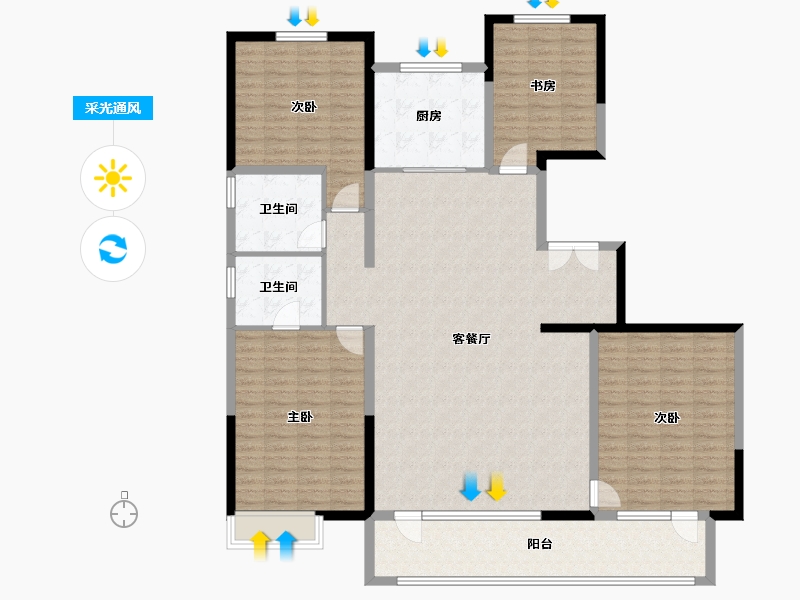 河北省-石家庄市-保利云上-170.37-户型库-采光通风