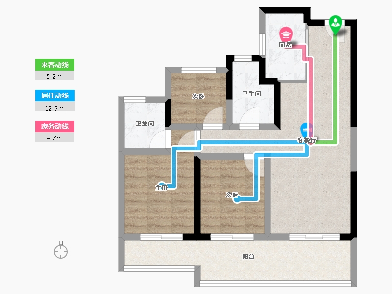 浙江省-温州市-西塘未来社区-72.13-户型库-动静线