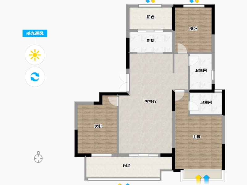 河南省-许昌市-大正鲲府-119.58-户型库-采光通风