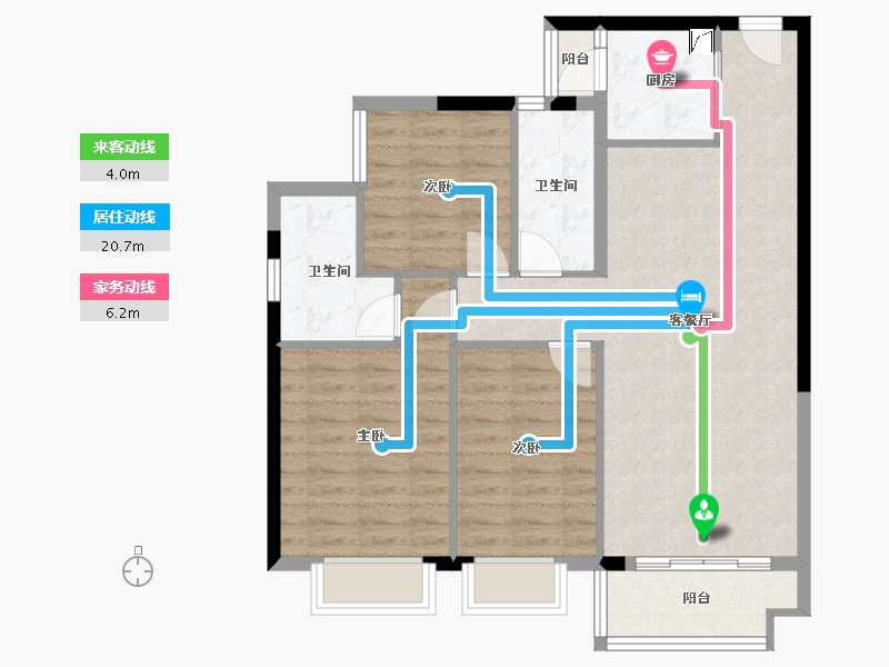 广东省-东莞市-山水江南玖峯-85.86-户型库-动静线