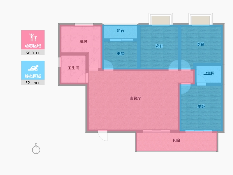 湖北省-襄阳市-谷城银座-106.27-户型库-动静分区