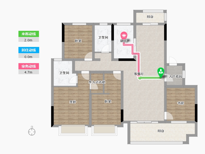 山东省-泰安市-绿景·桃李春风-125.61-户型库-动静线