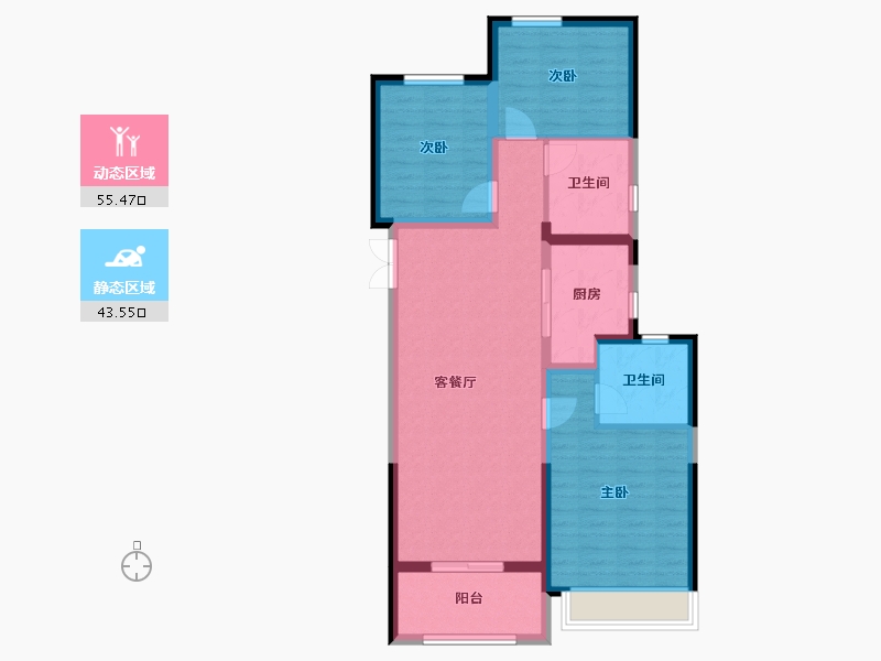 河南省-许昌市-大正鲲府-88.67-户型库-动静分区