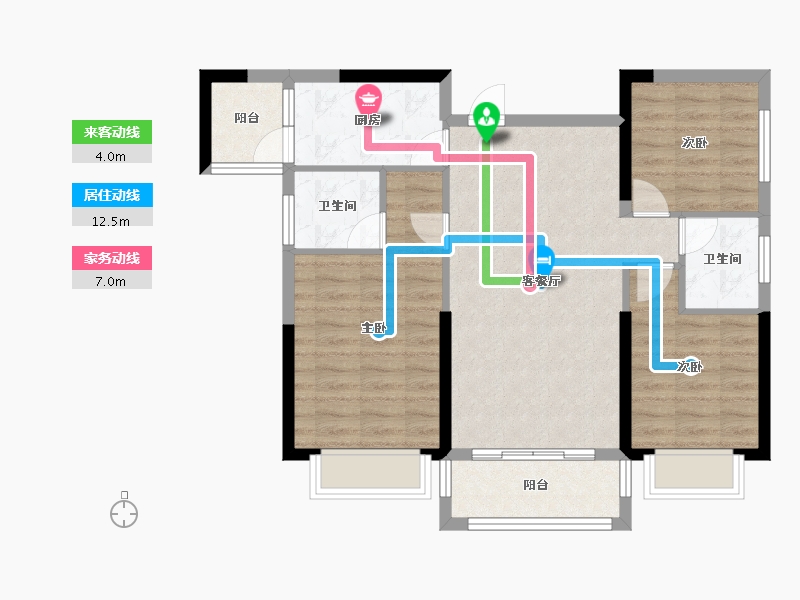 湖南省-郴州市-云鼎天阙-80.82-户型库-动静线