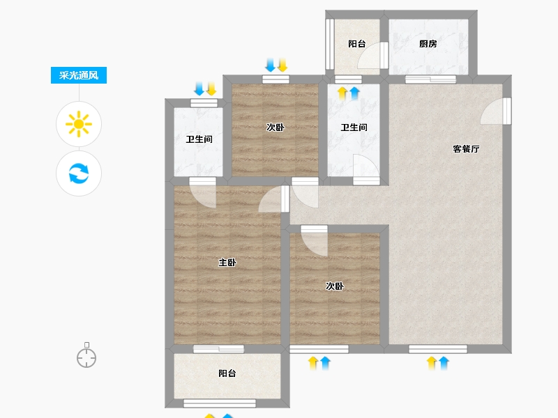 河南省-新乡市-大桥悦时代-102.00-户型库-采光通风