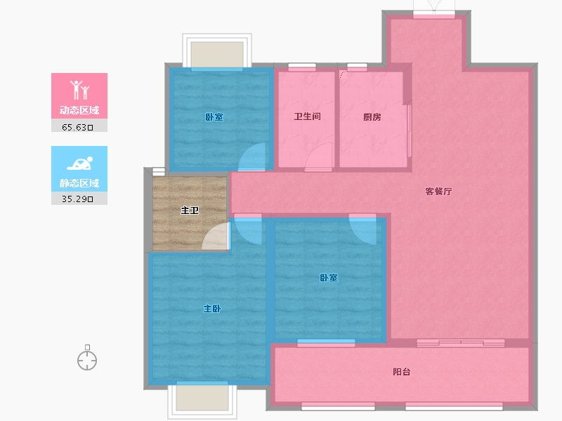 湖南省-怀化市-锦成翠园华府-94.82-户型库-动静分区