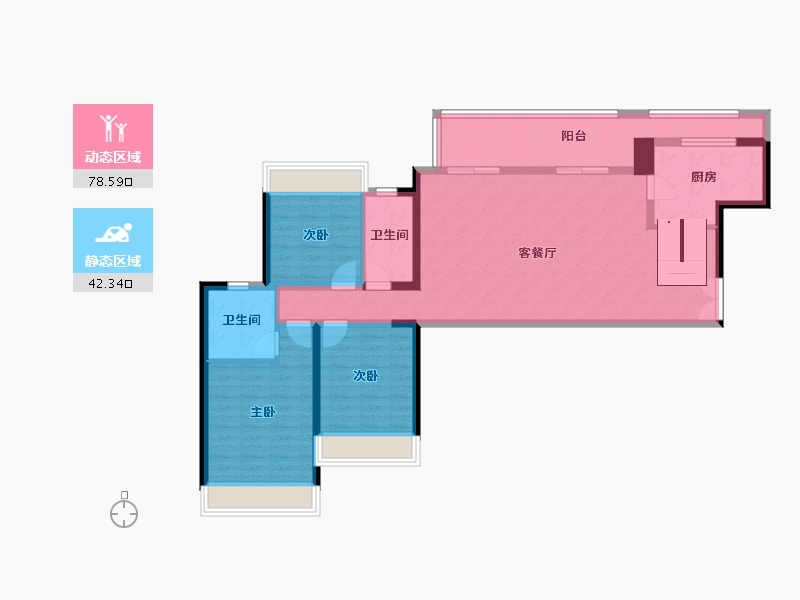 四川省-成都市-龙湖九里晴川-107.77-户型库-动静分区