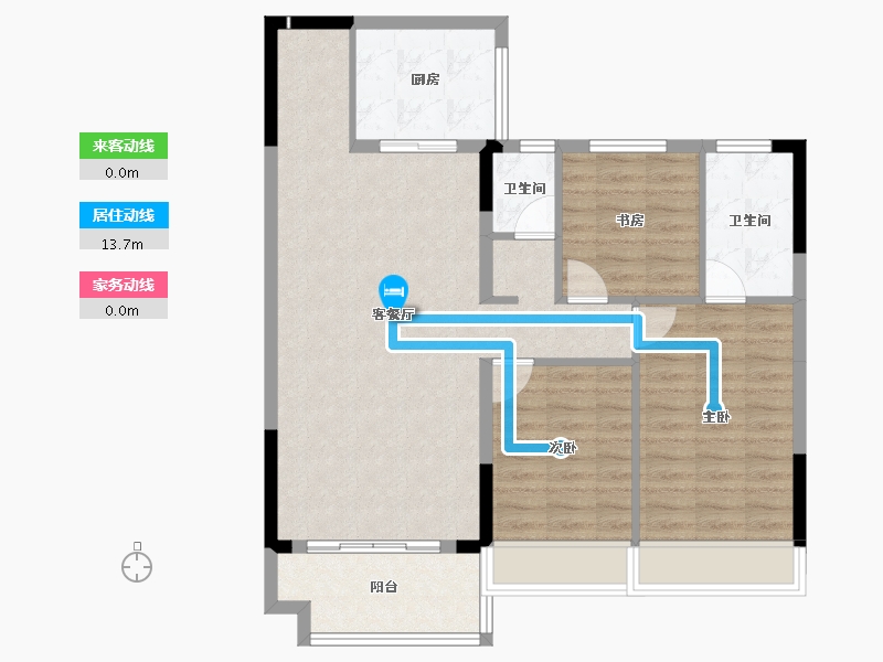 湖南省-郴州市-新东方锦绣庄园-88.98-户型库-动静线