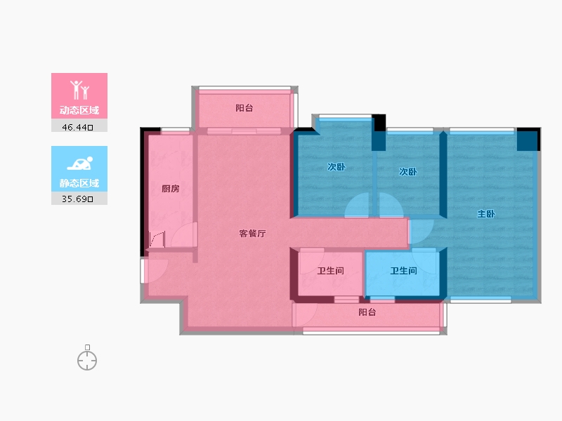 广东省-中山市-华发广场-71.60-户型库-动静分区