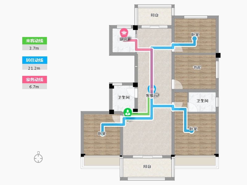 湖南省-郴州市-江湾壹号-98.90-户型库-动静线