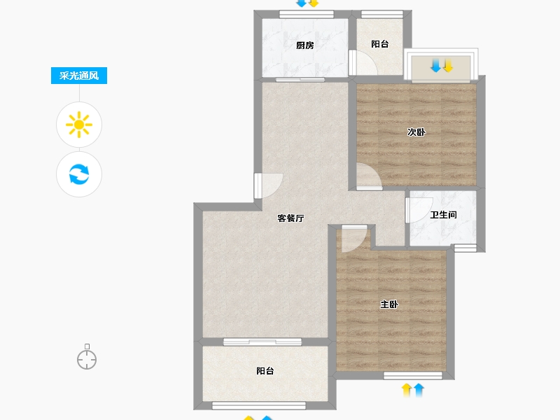 山东省-济宁市-火炬仁里-72.16-户型库-采光通风