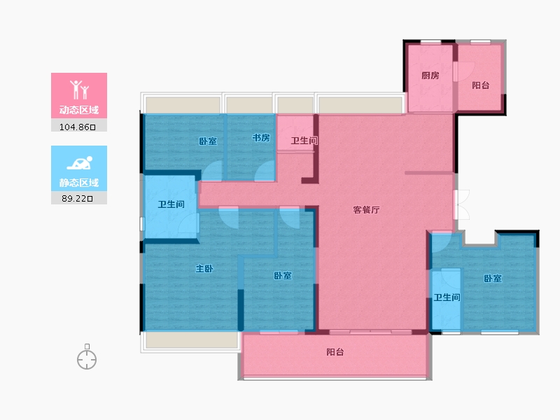 江苏省-宿迁市-碧桂园凤凰湾·泗阳-176.01-户型库-动静分区