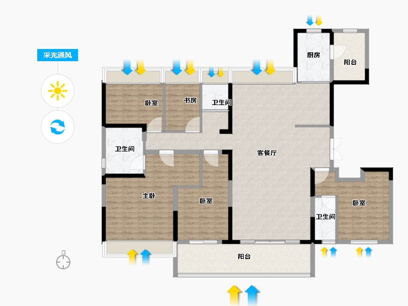 江苏省-宿迁市-碧桂园凤凰湾·泗阳-176.01-户型库-采光通风