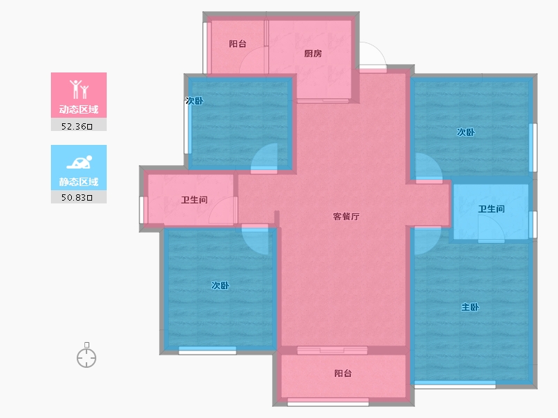 四川省-遂宁市-金宏·青龙湾-91.46-户型库-动静分区