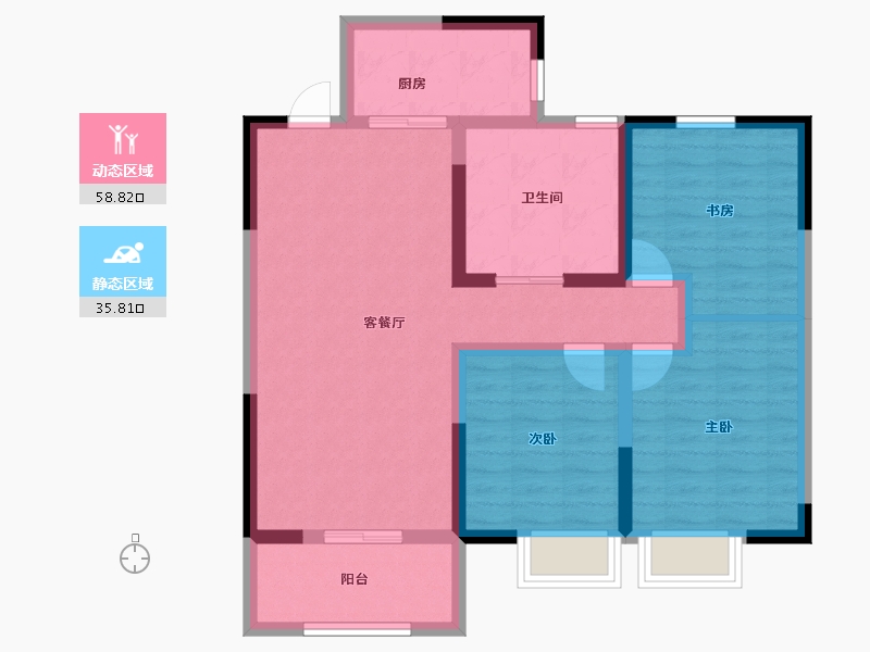 河南省-许昌市-当代宏安满堂悦-84.00-户型库-动静分区