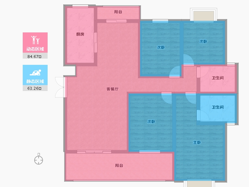 湖北省-襄阳市-谷城银座-132.41-户型库-动静分区