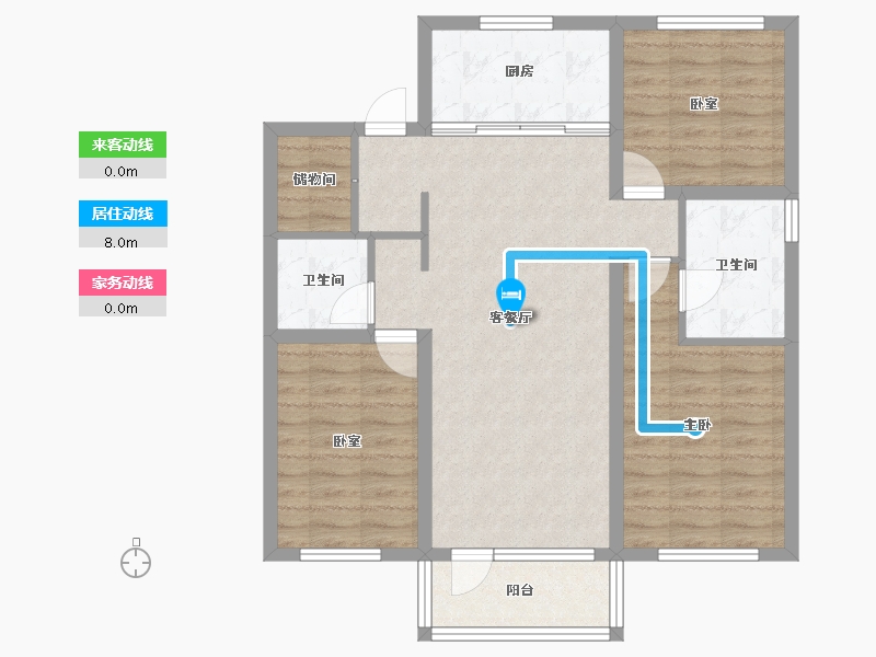 辽宁省-盘锦市-盘锦万科城·如园-86.85-户型库-动静线