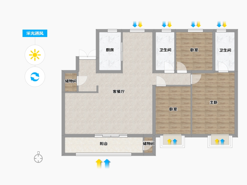 山西省-晋中市-保利时光印象-1.21-户型库-采光通风