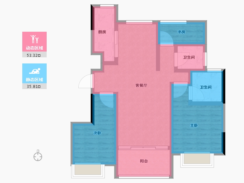 山东省-烟台市-山海名苑-78.40-户型库-动静分区