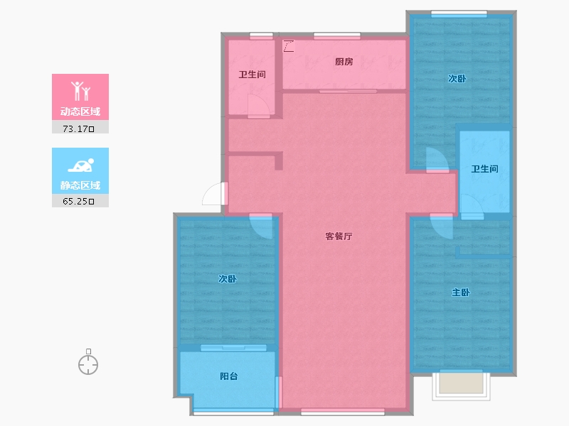 河北省-邯郸市-东城金樾府-125.00-户型库-动静分区