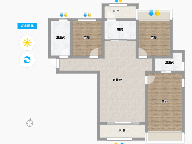 河南省-许昌市-千玺楽苑-88.10-户型库-采光通风