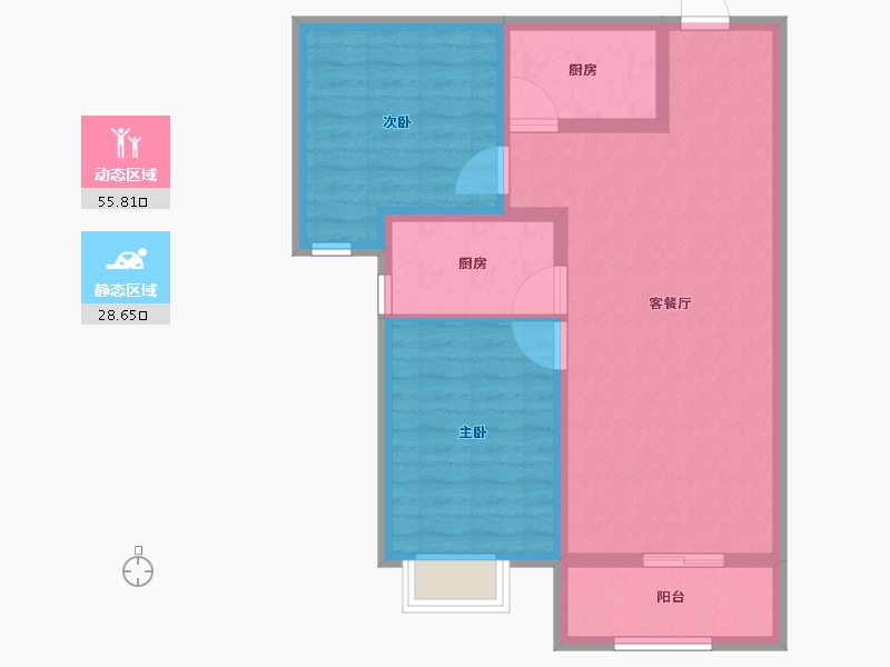 河北省-石家庄市-厚德·中央锦城-75.56-户型库-动静分区